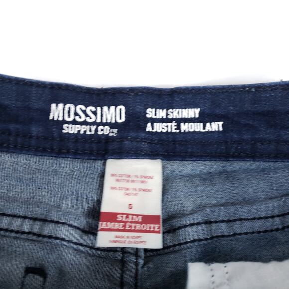 Mossimo slim skinny Mid Rise dark wash denim Rolled Cuffed Jeans 5 Normcore Boho - Picture 4 of 8